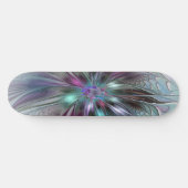 Kleurrijke Fantasie Abstracte Moderne Fractal Bloe Skateboard (Horizontaal)