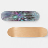 Kleurrijke Fantasie Abstracte Moderne Fractal Bloe Skateboard (Horizontaal)