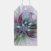 Kleurrijke Fantasie Abstracte Moderne Fractale Blo Cadeaulabel (Achterkant)