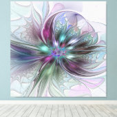 Kleurrijke Fantasie Abstracte Moderne Fractale Blo Canvas Afdruk (Insitu (Houten vloer))