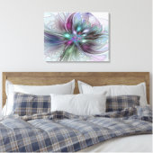 Kleurrijke Fantasie Abstracte Moderne Fractale Blo Canvas Afdruk (Insitu (Slaapkamer))
