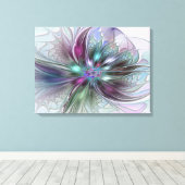 Kleurrijke Fantasie Abstracte Moderne Fractale Blo Canvas Afdruk (Insitu (Houten vloer))