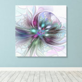 Kleurrijke Fantasie Abstracte Moderne Fractale Blo Canvas Afdruk (Insitu (Houten vloer))