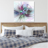 Kleurrijke Fantasie Abstracte Moderne Fractale Blo Canvas Afdruk (Insitu (Slaapkamer))