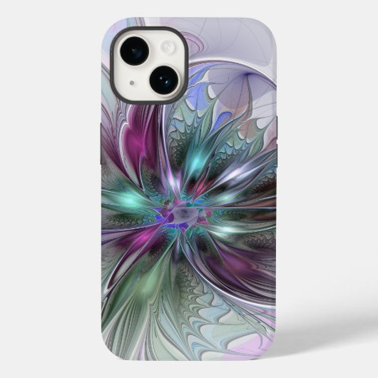 Kleurrijke Fantasie Abstracte Moderne Fractale Blo Case-Mate iPhone Case (Achterkant)