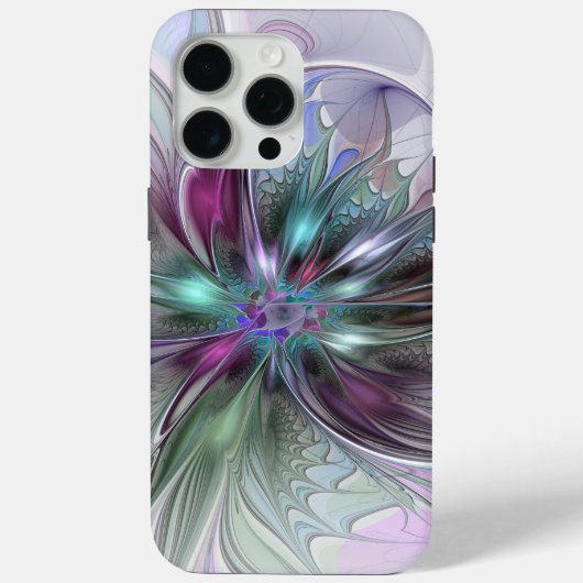 Kleurrijke Fantasie Abstracte Moderne Fractale Blo Case-Mate iPhone Case (Achterkant)