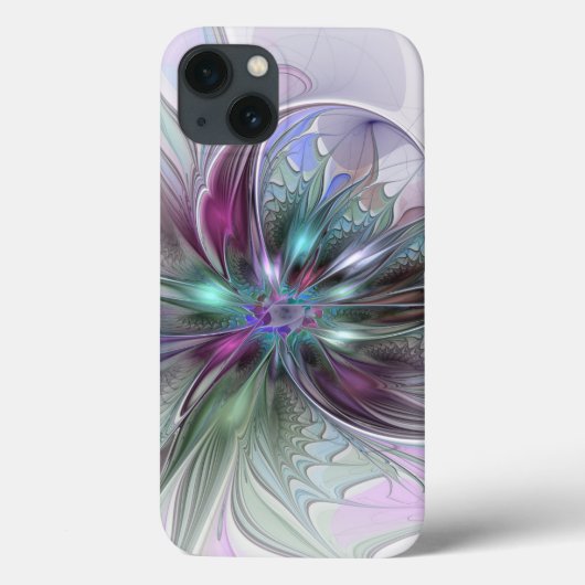 Kleurrijke Fantasie Abstracte Moderne Fractale Blo Case-Mate iPhone Case (Achterkant)