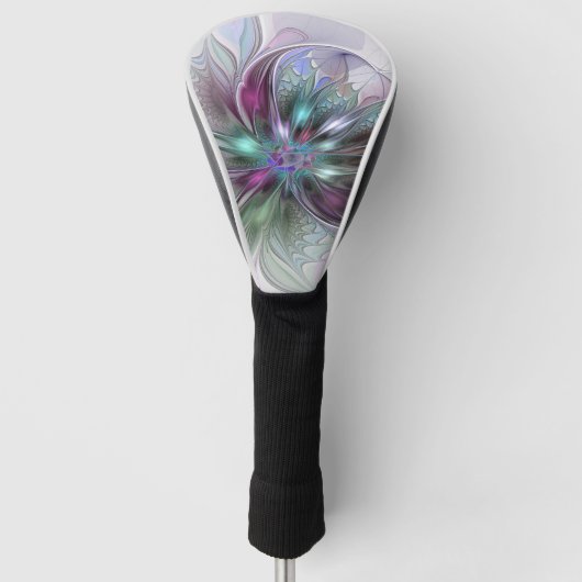 Kleurrijke Fantasie Abstracte Moderne Fractale Blo Golfheadcover (Voorkant)