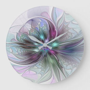 Kleurrijke Fantasie Abstracte Moderne Fractale Blo Grote Klok