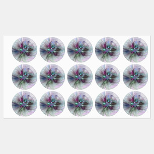 Kleurrijke Fantasie Abstracte Moderne Fractale Blo Labels