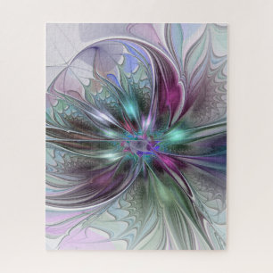 Kleurrijke Fantasie Abstracte Moderne Fractale Blo Legpuzzel