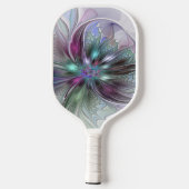 Kleurrijke Fantasie Abstracte Moderne Fractale Blo Pickleball Paddle (Achterkant)