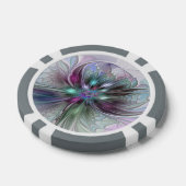 Kleurrijke Fantasie Abstracte Moderne Fractale Blo Poker Chips (Enkel)