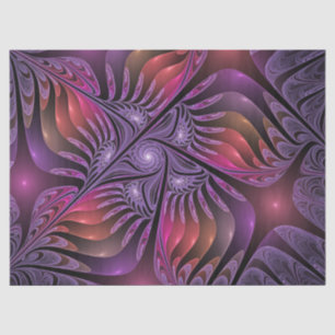 Kleurrijke Fantasie Abstracte Trippy Paarse Fracta Tissuepapier