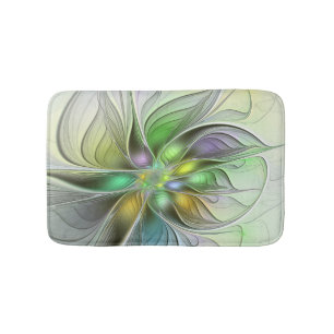 Kleurrijke Fantasie Bloem Modern Abstract Fractal Badmat
