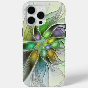 Kleurrijke Fantasie Bloem Modern Abstract Fractal iPhone 15 Pro Max Hoesje