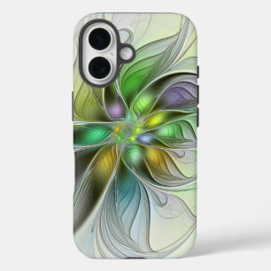 Kleurrijke Fantasie Bloem Modern Abstract Fractal iPhone 16 Hoesje