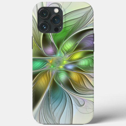 Kleurrijke Fantasie Bloem Modern Abstract Fractal Case-Mate iPhone Case (Achterkant)