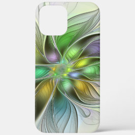 Kleurrijke Fantasie Bloem Modern Abstract Fractal Case-Mate iPhone Case
