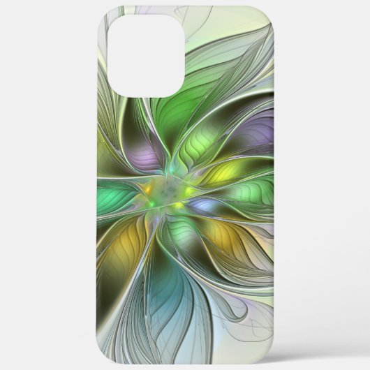 Kleurrijke Fantasie Bloem Modern Abstract Fractal Case-Mate iPhone Case (Achterkant)