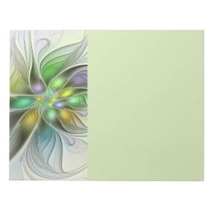 Kleurrijke Fantasie Bloem Modern Abstract Fractal Notitieblok