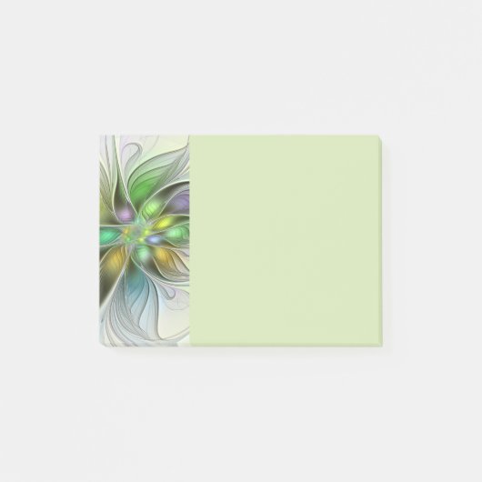 Kleurrijke Fantasie Bloem Modern Abstract Fractal Post-it® Notes (Voorkant)