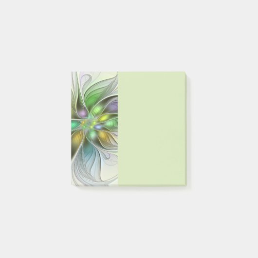 Kleurrijke Fantasie Bloem Modern Abstract Fractal Post-it® Notes (Voorkant)