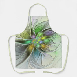 Kleurrijke Fantasie Bloem Modern Abstract Fractal Schort