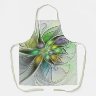 Kleurrijke Fantasie Bloem Modern Abstract Fractal Schort