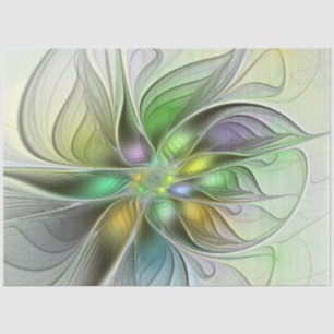 Kleurrijke Fantasie Bloem Modern Abstract Fractal Tissuepapier