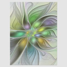 Kleurrijke Fantasie Bloem Modern Abstract Fractal Tissuepapier