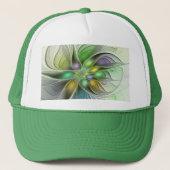 Kleurrijke Fantasie Bloem Modern Abstract Fractal Trucker Pet (Voorkant)