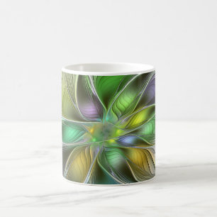 Kleurrijke Fantasie Bloem Moderne Abstracte Fracta Koffiemok