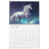 Kleurrijke fantasie eenhoorn nieuwjaar kalender (Mar 2026)