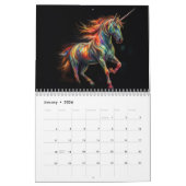 Kleurrijke fantasie eenhoorn nieuwjaar kalender (Jan 2026)
