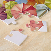 Kleurrijke fantasie fantasie meisje met paraplu's legpuzzel (Zijkant)