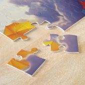 Kleurrijke fantasie fantasie meisje met paraplu's legpuzzel (Zijkant)