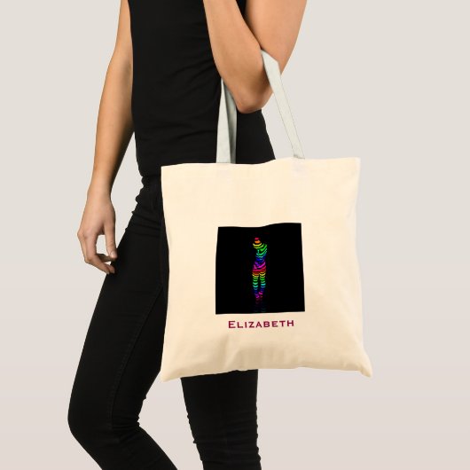 Kleurrijke Fantasie Gestreept Geschilderde Geperso Tote Bag (Voorkant (product))