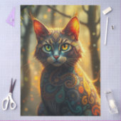 Kleurrijke Fantasie Kat Tissuepapier (Craft)