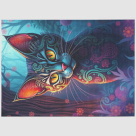 Kleurrijke fantasie kat tissuepapier