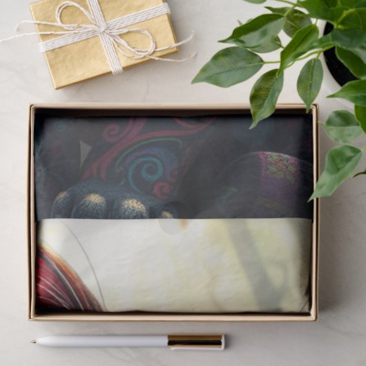 Kleurrijke fantasie kat tissuepapier (Geschenk)