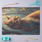 Kleurrijke fantasie kat tissuepapier (Craft)