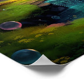 Kleurrijke fantasie land bos poster (Hoek)