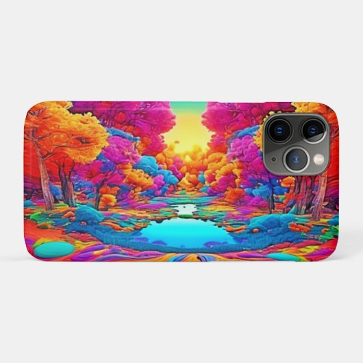 Kleurrijke fantasie landschap Case-Mate iPhone case (Achterkant (horizontaal))