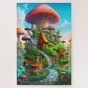 Kleurrijke Fantasie Magie Surrealistisch Land Legpuzzel