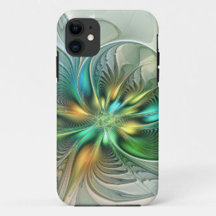 Kleurrijke Fantasie Moderne Abstracte Bloem Fracta Case-Mate iPhone Case