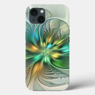 Kleurrijke Fantasie Moderne Abstracte Bloem Fracta Case-Mate iPhone Case