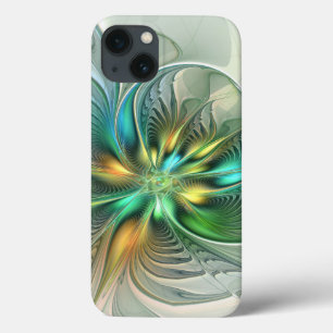Kleurrijke Fantasie Moderne Abstracte Bloem Fracta Case-Mate iPhone Case