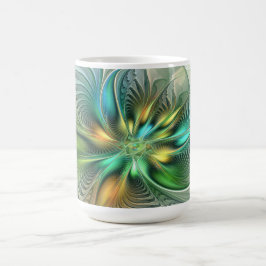 Kleurrijke Fantasie Moderne Abstracte Bloem Fracta Koffiemok