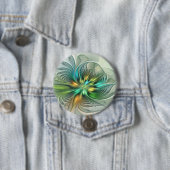 Kleurrijke Fantasie Moderne Abstracte Bloem Fracta Ronde Button 7,6 Cm (In situ)